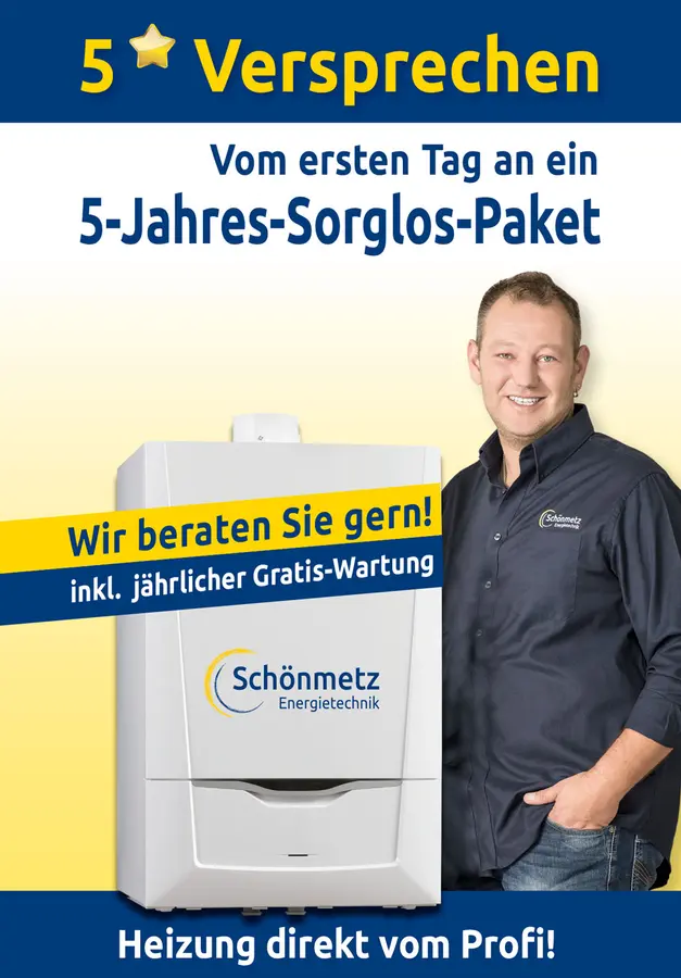 Schönmetz 5-Jahres-Serviceversprechen für eine Heizungsanlage