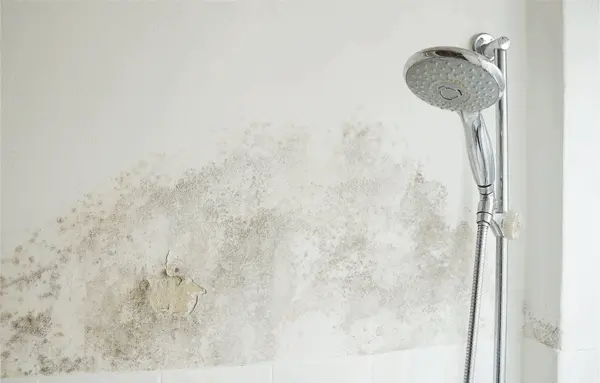 Feuchtigkeitsschaden an einer Badezimmerwand